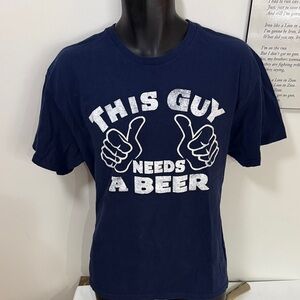 Delta Men's Navy 'This Guy Needs a Beer' T-Shirt